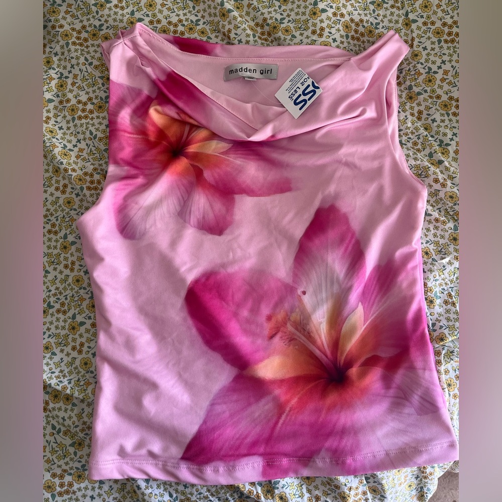 Pink floral tank